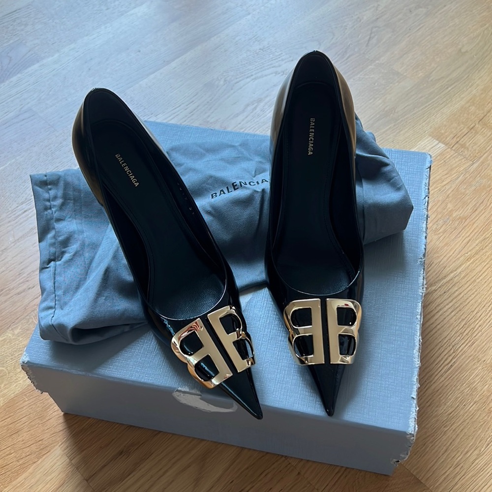 New Balenciaga BB knife patent leather 80mm heels